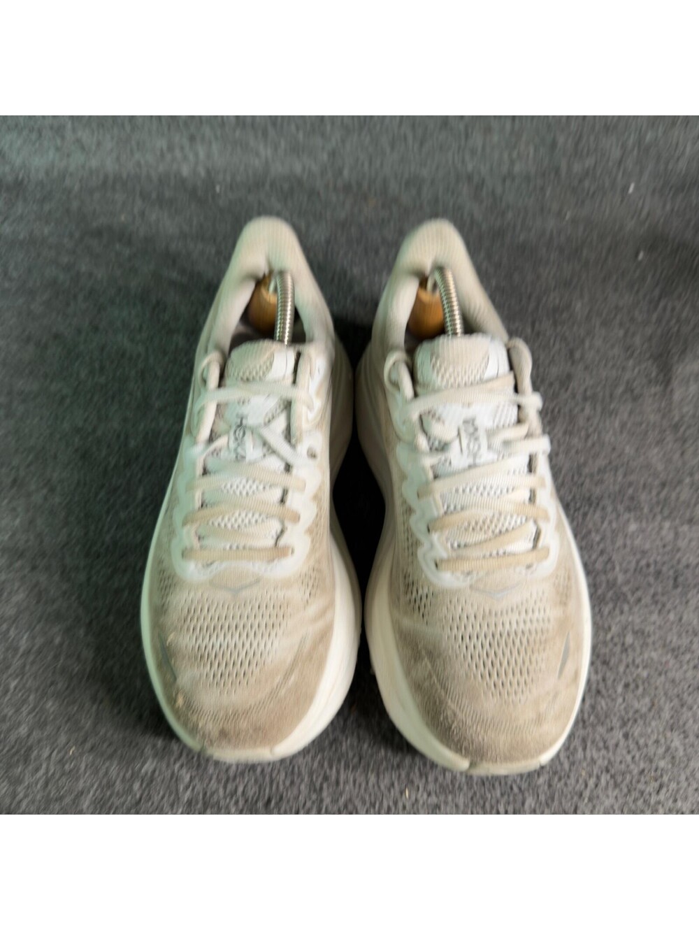Hoka One One Bondi 8 Wide Shoes Womens Size 8.5 Beige Mesh Running Sneakers - Picture 6 of 9